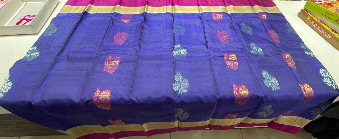 Navy Pure Kancheepuram Silk Saree |AS-0064