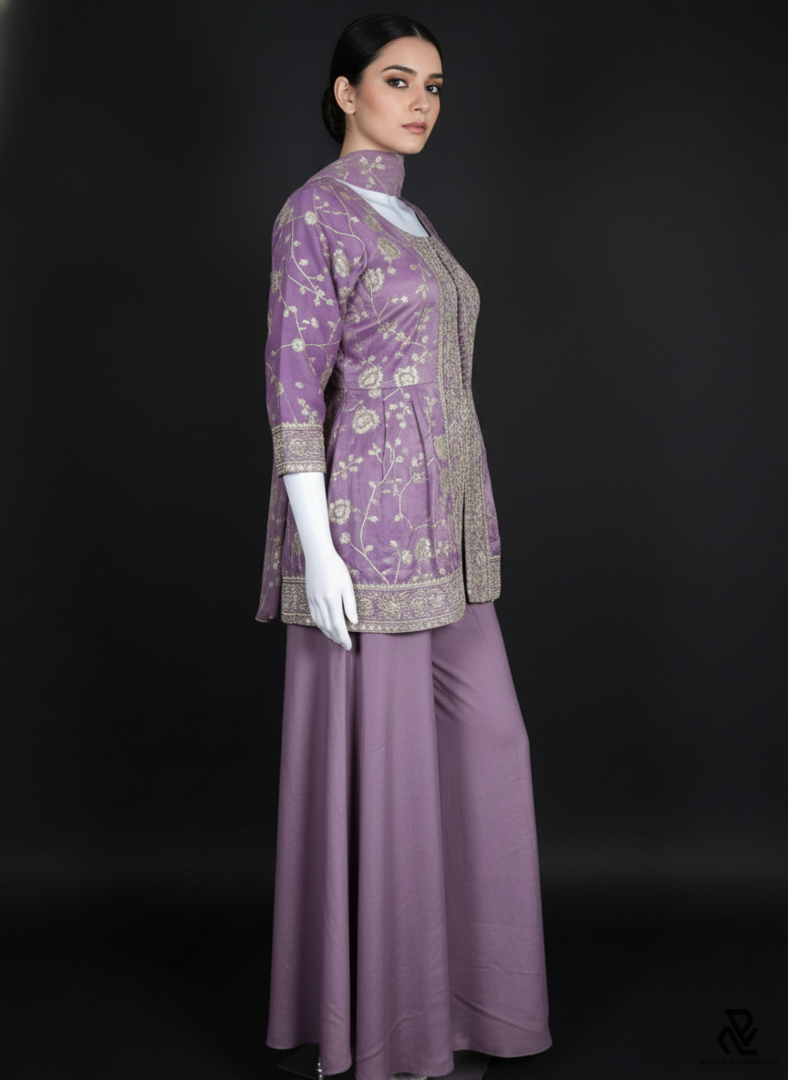 Green  silk Palazzo Set With Dupatta| AS-00250