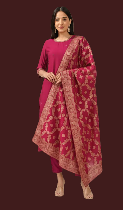 Pink Vatican Fabric Kurta Set For Women|K22_1
