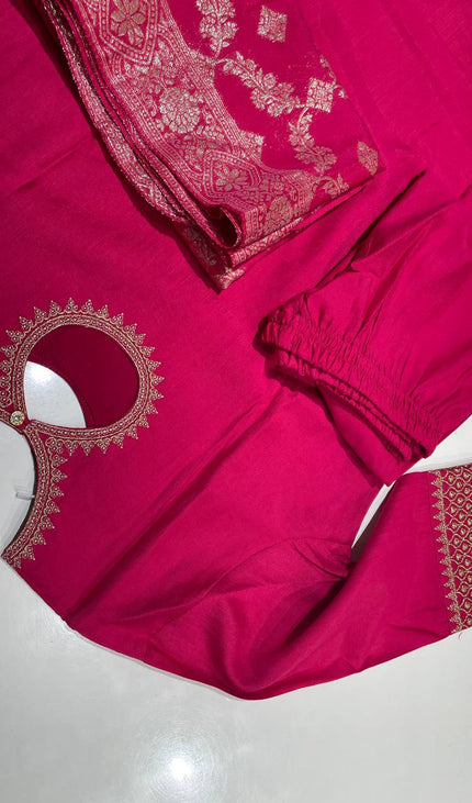 Pink Vatican Fabric Kurta Set For Women|K22_1