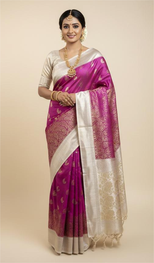 Red Kanchipuram Silk Saree With Butta Design| AS-00129