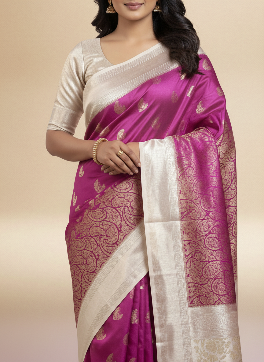 Red Kanchipuram Silk Saree With Butta Design| AS-00129