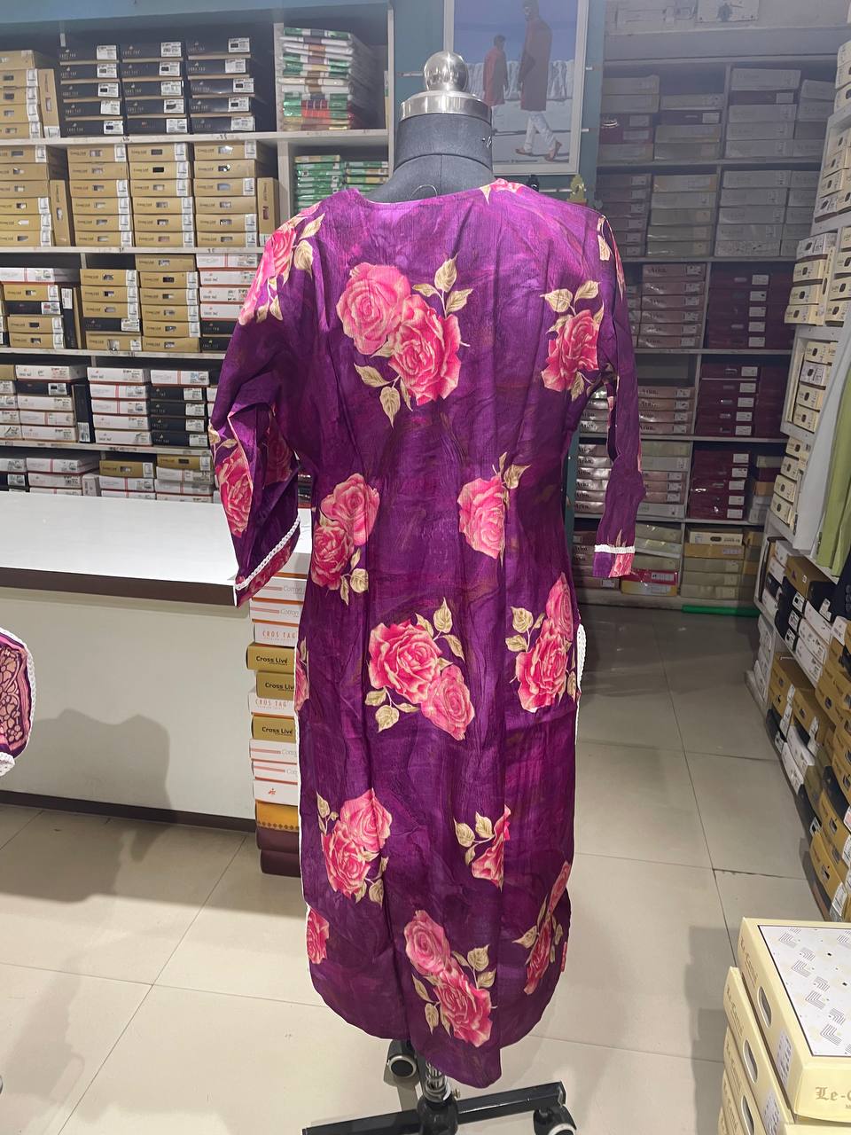 Purple Cotton Printed Salwar Suit with Dupatta| AS-00177