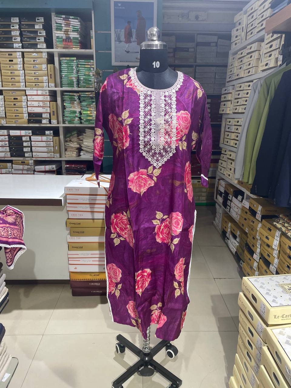 Purple Cotton Printed Salwar Suit with Dupatta| AS-00177