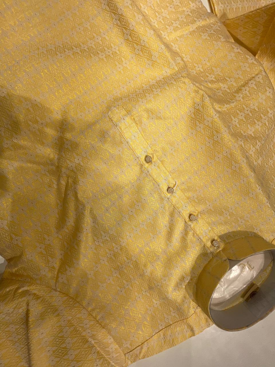 Yellow Embroidery Minimalist Kurta Pajama| AS-M01