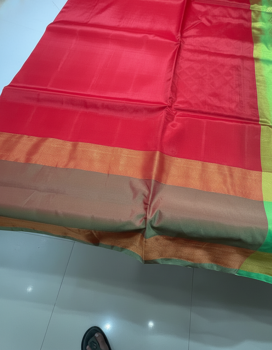Pure Kancheepuram Silk Saree with Multi Zari  | AS-0057