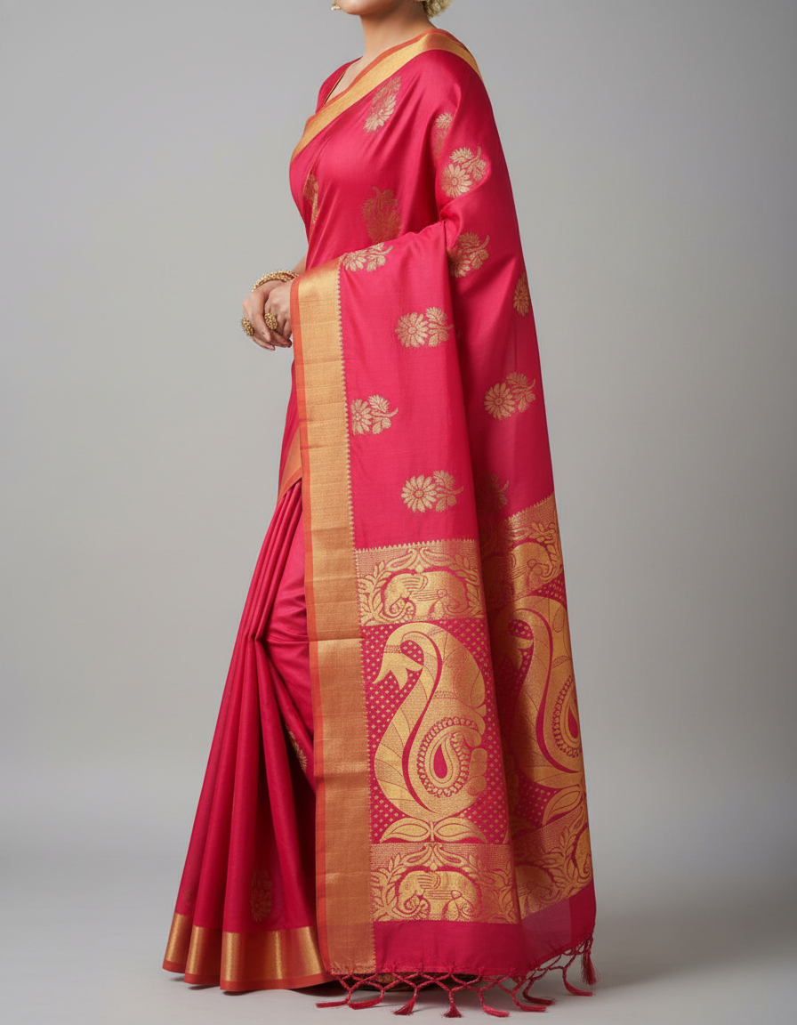 Red like Silk Woven Kanjivaram Saree|AS-0048