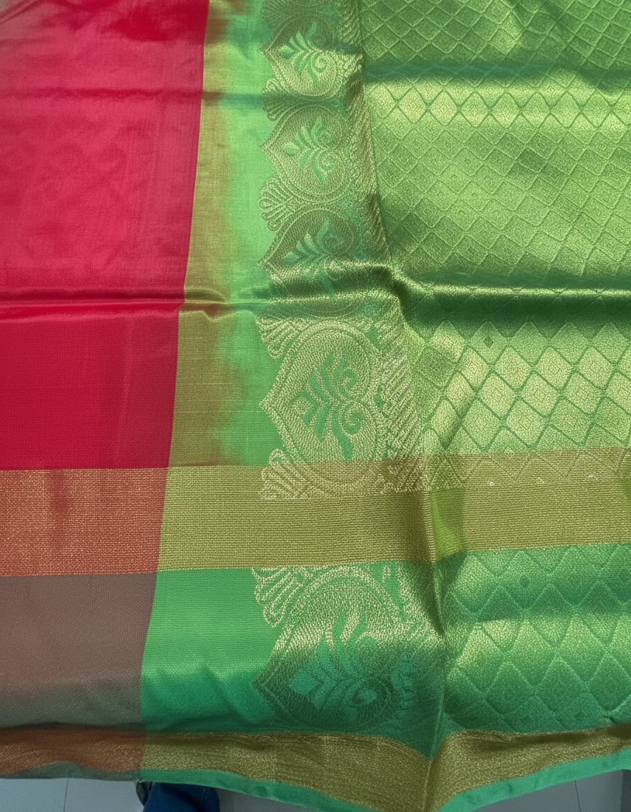 Pure Kancheepuram Silk Saree with Multi Zari  | AS-0057