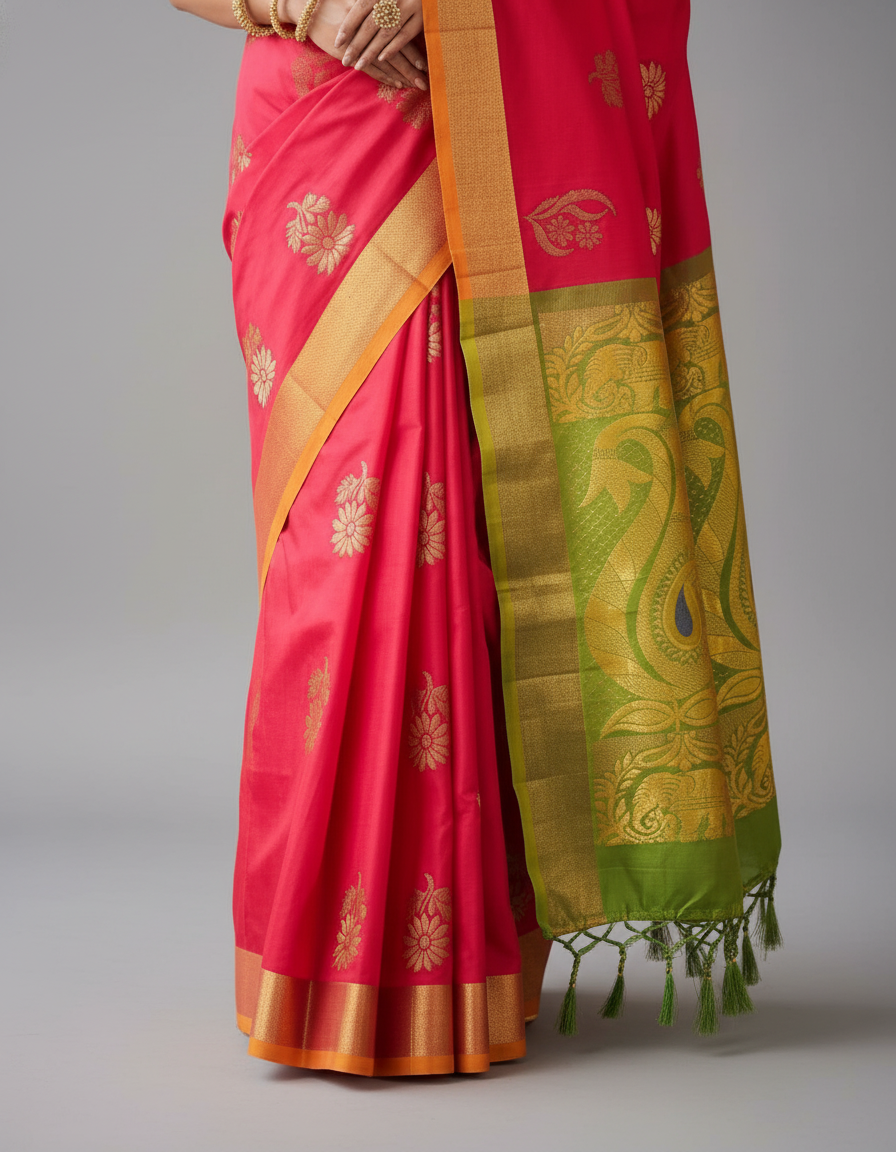 Red like Silk Woven Kanjivaram Saree|AS-0048