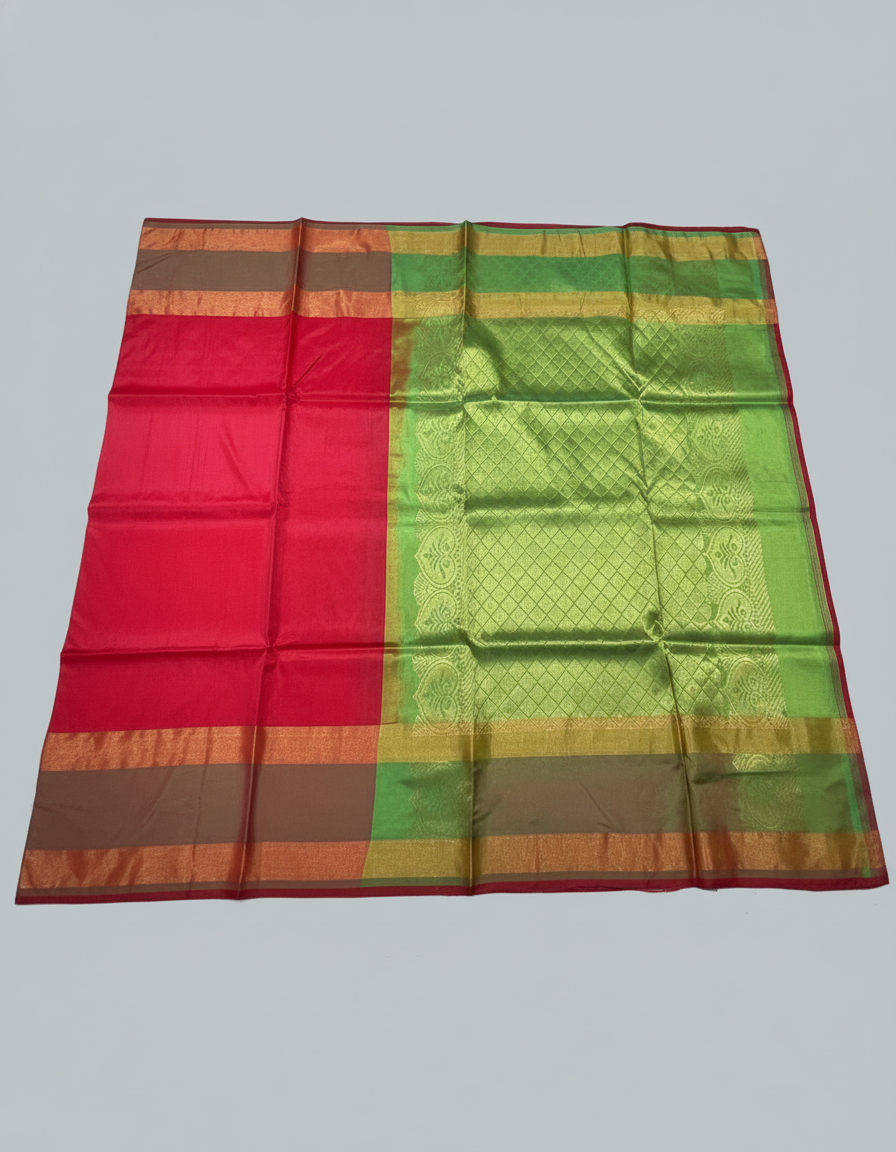 Pure Kancheepuram Silk Saree with Multi Zari  | AS-0057