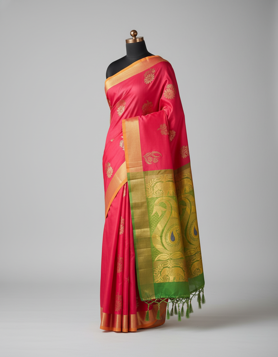 Red like Silk Woven Kanjivaram Saree|AS-0048