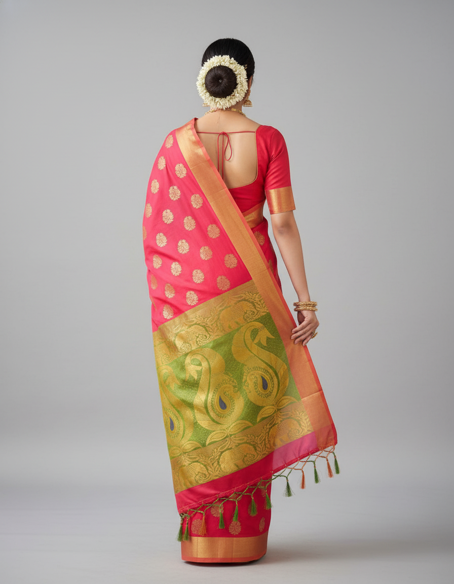 Red like Silk Woven Kanjivaram Saree|AS-0048