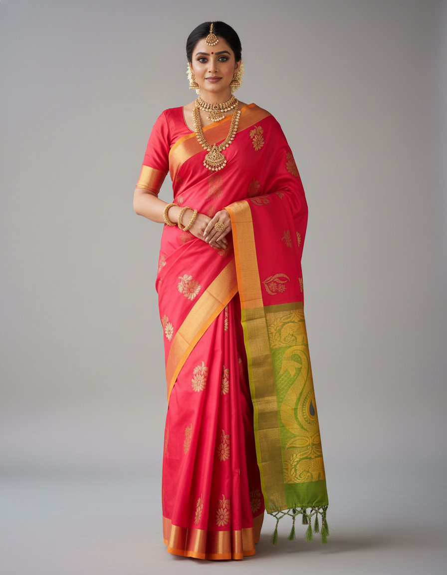 Red like Silk Woven Kanjivaram Saree|AS-0048