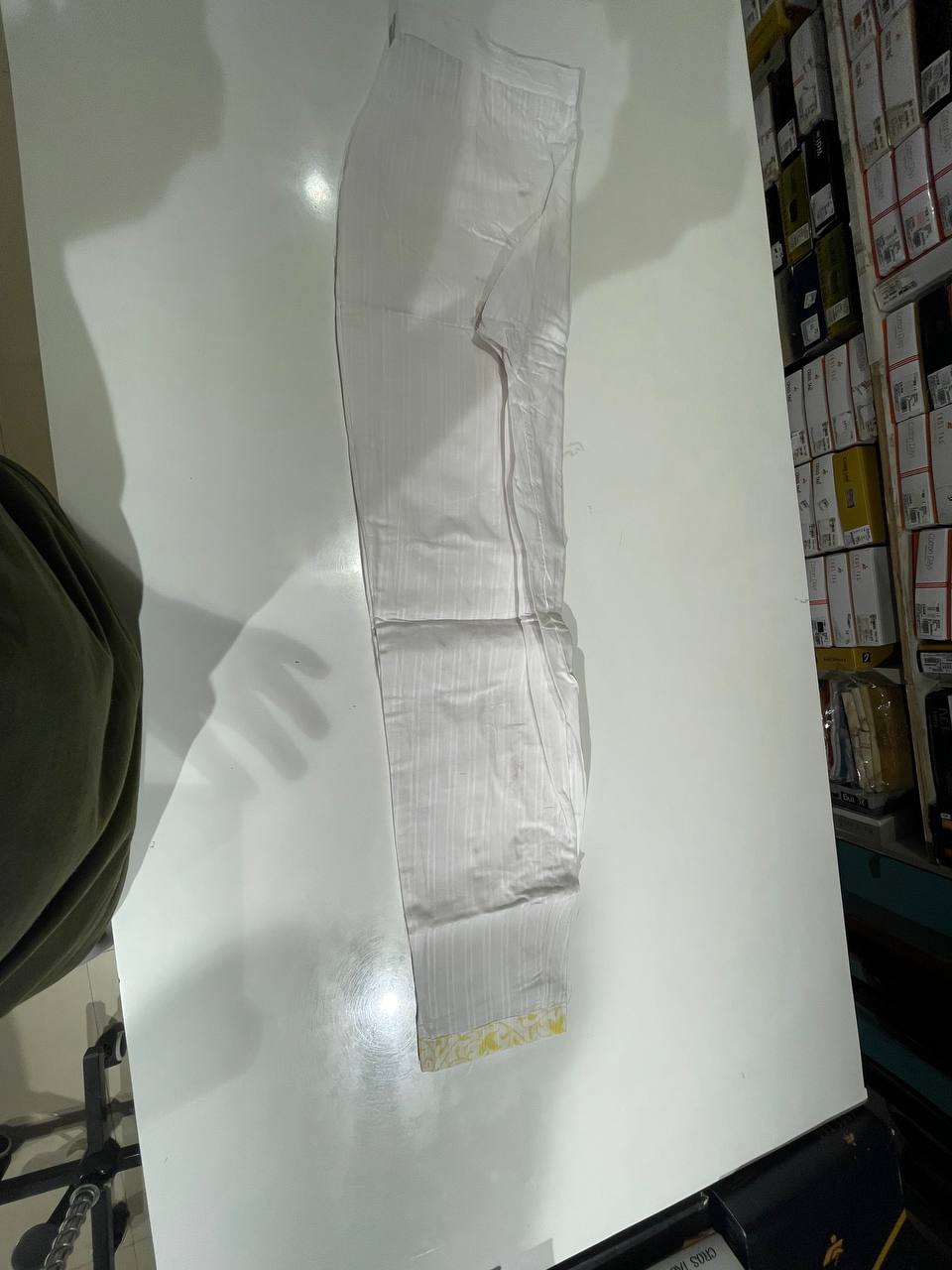 White embroidery straight cut kurta with dupatta| AS-00182