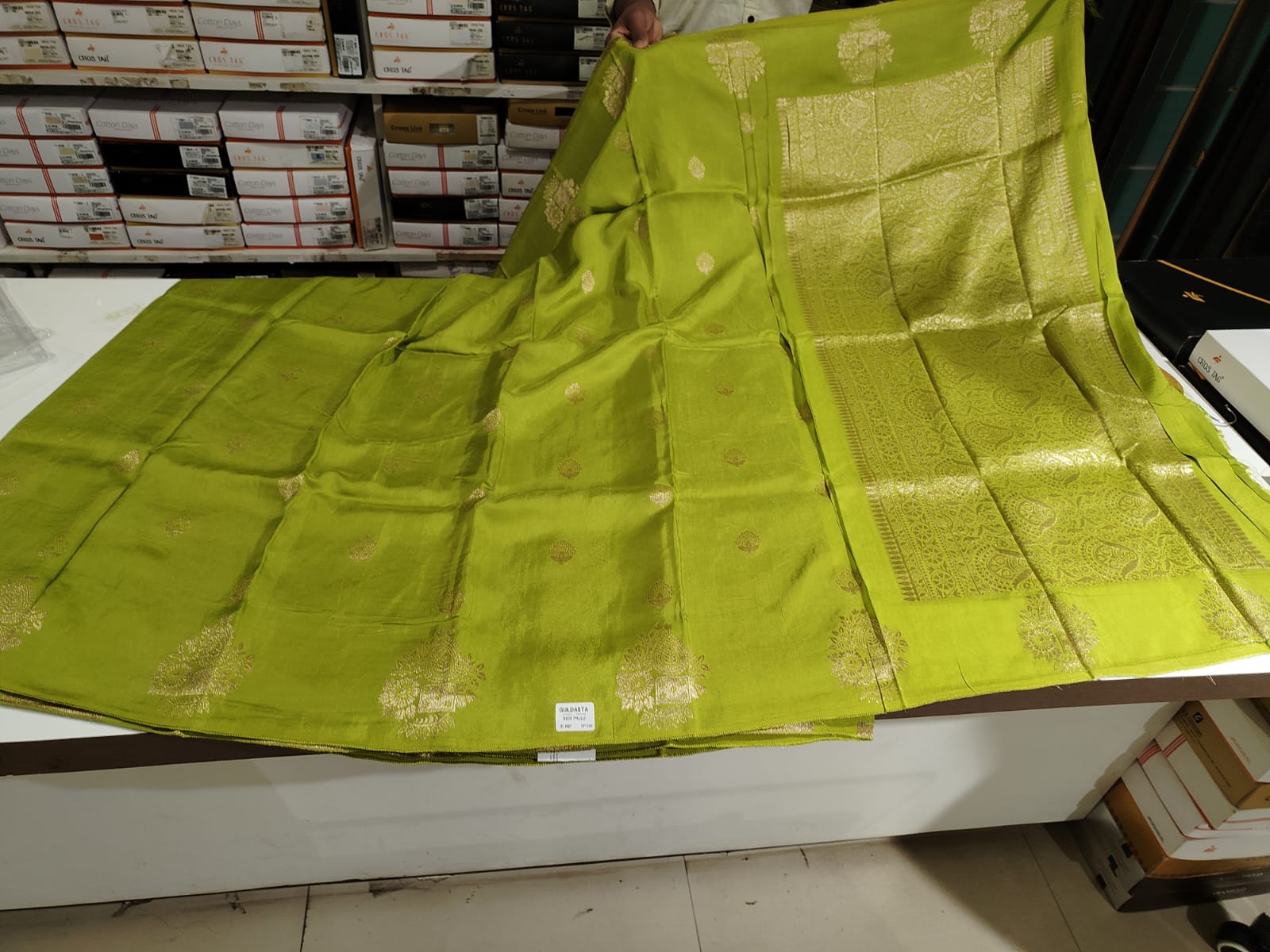 Mustard Semi Silk Saree with Woven Border| AS-00246