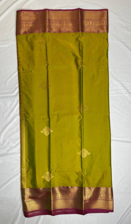 Semi Kanchipuram Silk Saree with Rich Zari Border|S1
