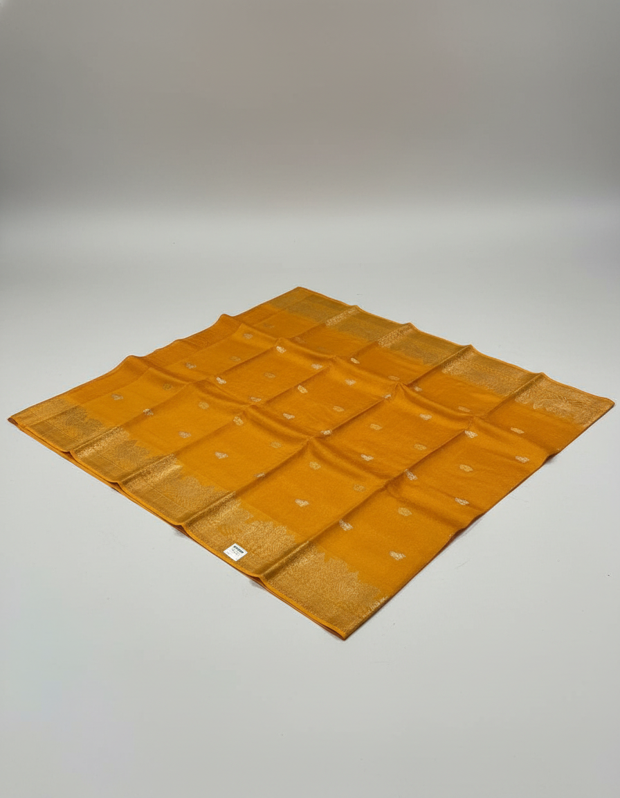 Mustrad Silk Saree with Woven Border| AS-00244