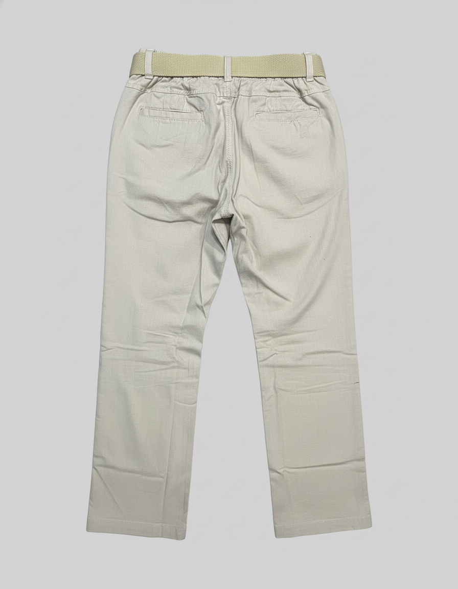 Boys' Black/cream Smart Fit Trousers with Web Belt | 4101