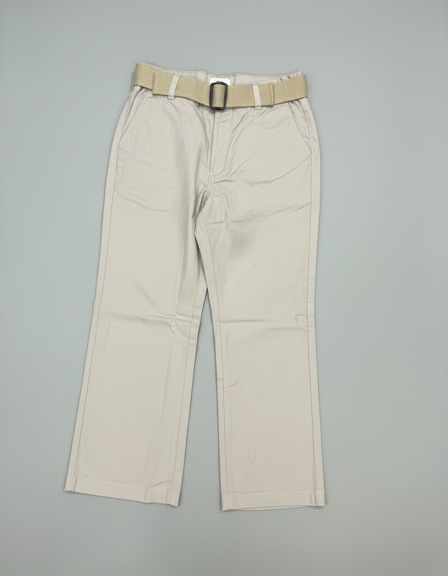 Boys' Black/cream Smart Fit Trousers with Web Belt | 4101