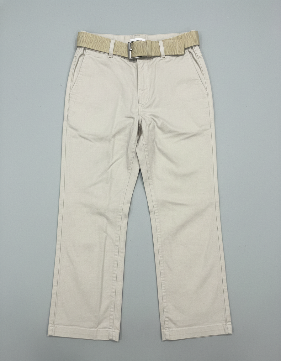 Boys' Black/cream Smart Fit Trousers with Web Belt | 4101