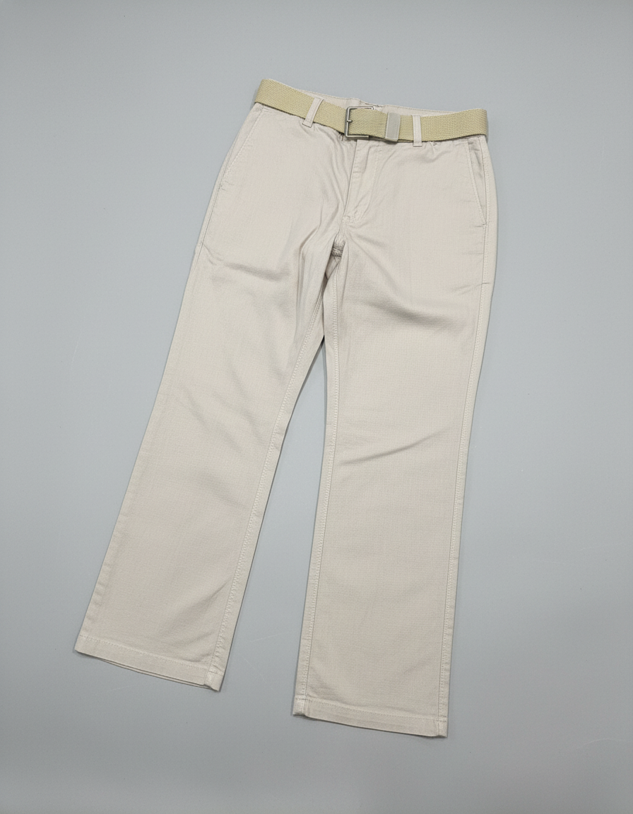 Boys' Black/cream Smart Fit Trousers with Web Belt | 4101