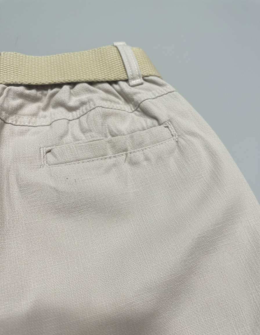 Boys' Black/cream Smart Fit Trousers with Web Belt | 4101