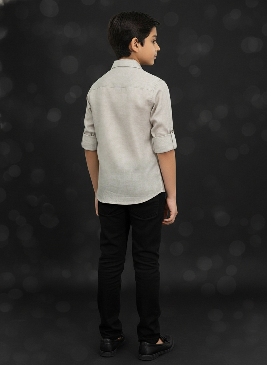 Boys' Premium Linen Blend Full Sleeves Shir | 5505
