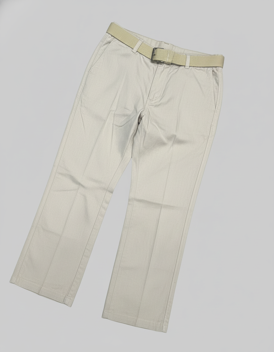 Boys' Black/cream Smart Fit Trousers with Web Belt | 4101