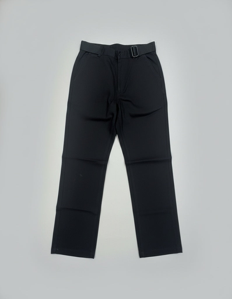 Boys' Black/cream Smart Fit Trousers with Web Belt | 4101