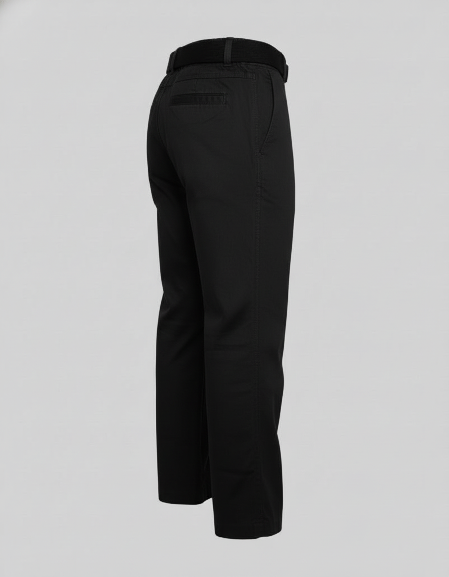 Boys' Black/cream Smart Fit Trousers with Web Belt | 4101