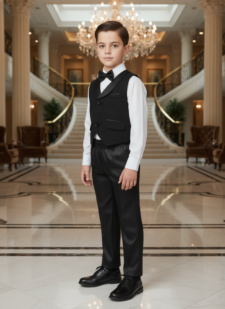 Boys' Pinstripe Vest Suit Set | Formal Occasion Wear