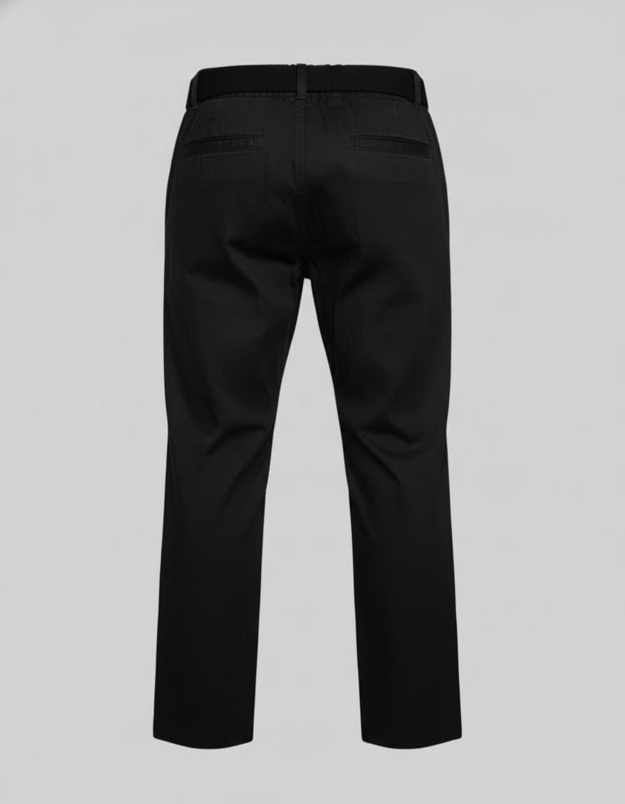 Boys' Black/cream Smart Fit Trousers with Web Belt | 4101