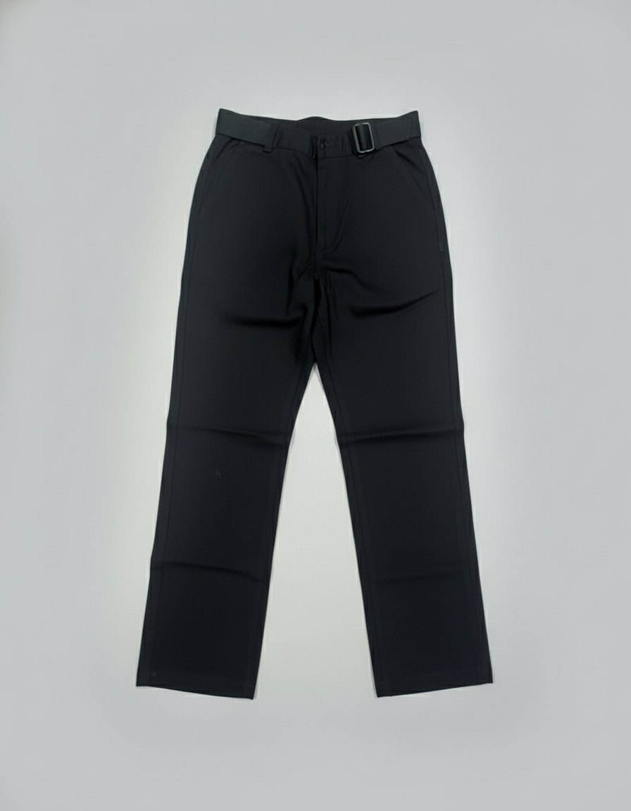Boys' Black/cream Smart Fit Trousers with Web Belt | 4101