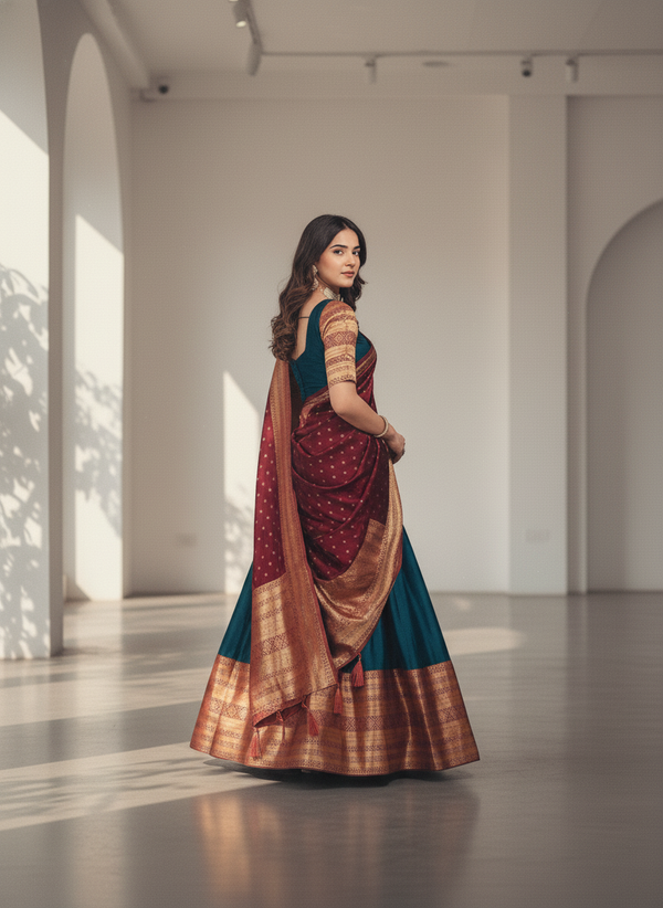 Luxurious  celebrations Silk Lehenga Set|  5006