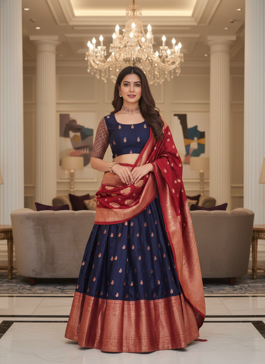 The Opulent Silk Lehenga Choli Collection|  6005