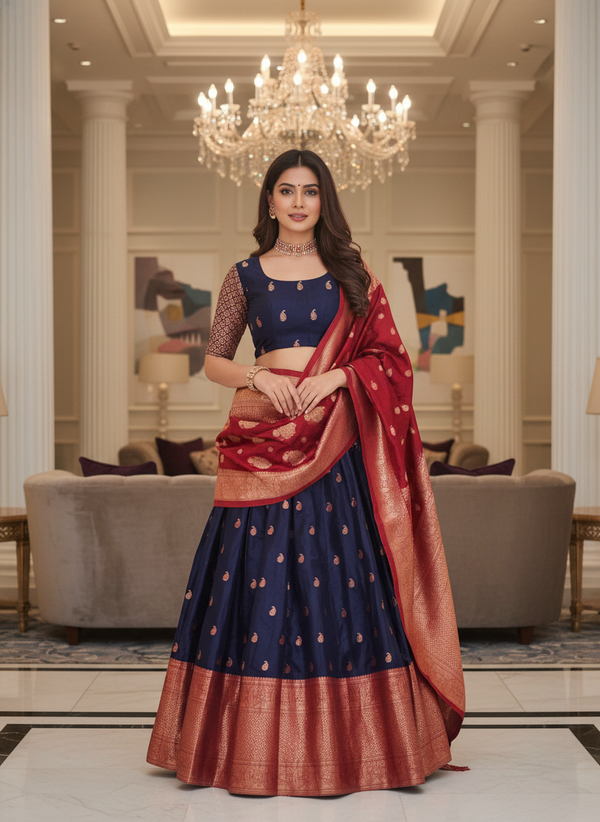 The Opulent Silk Lehenga Choli Collection|  6005