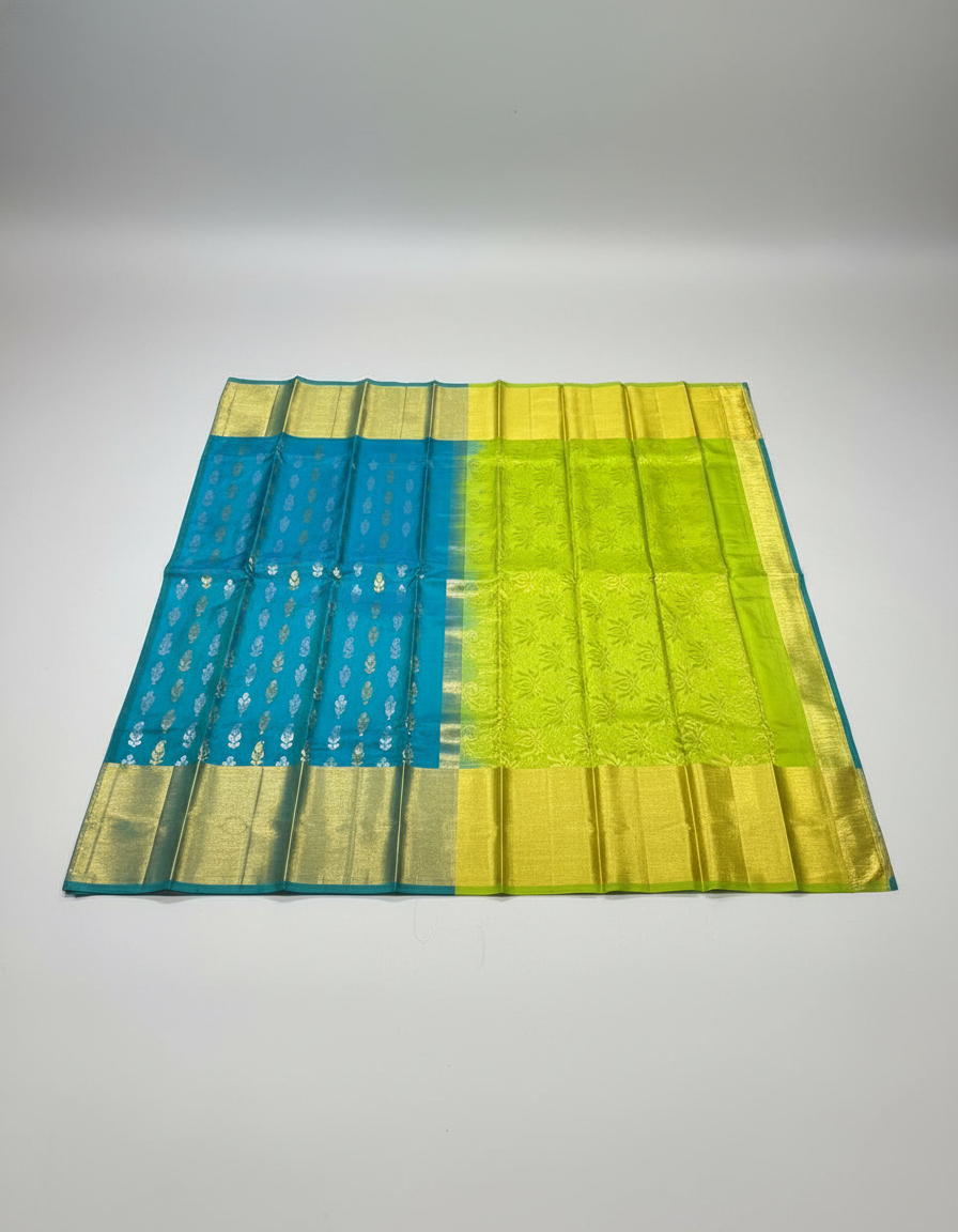 Peacock blue Pure Kancheepuram Silk Saree |AS-0081