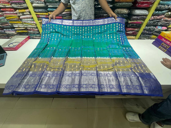 Peacock blue Pure Kancheepuram Silk Saree |AS-0086
