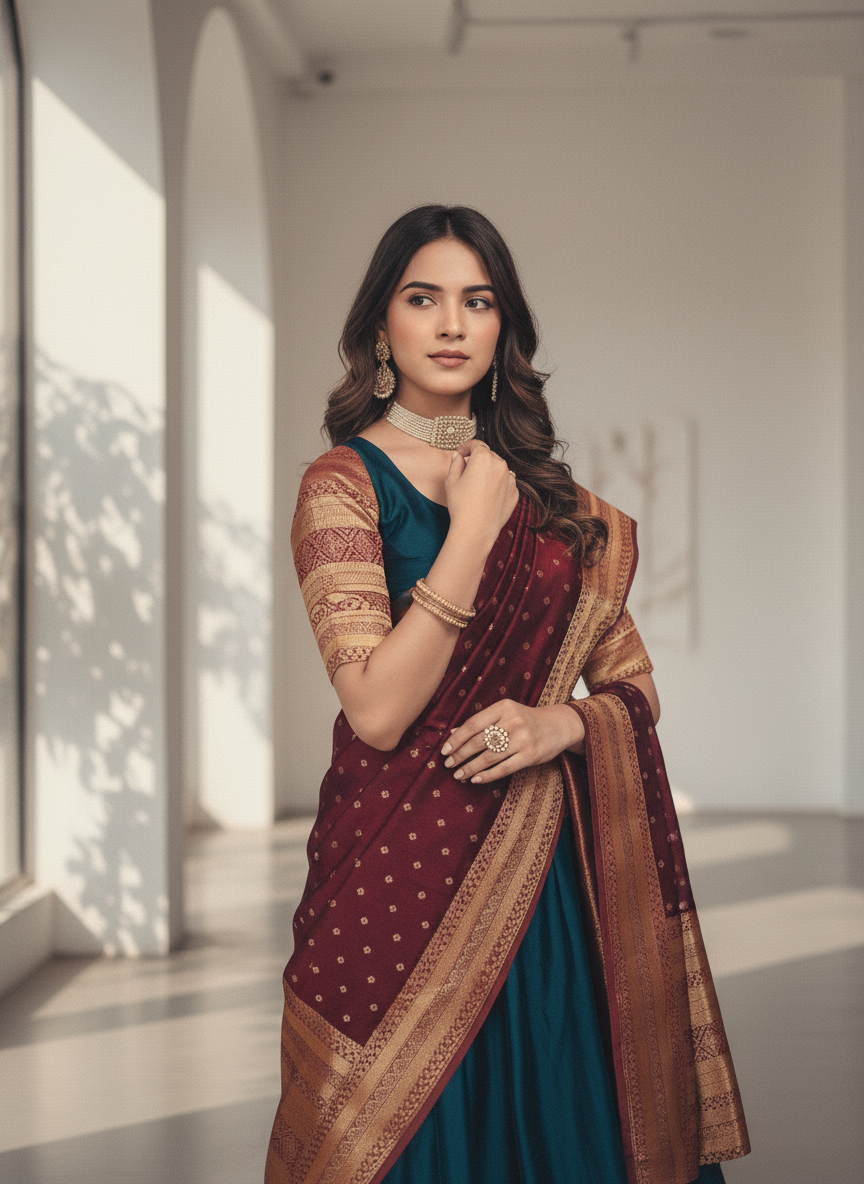 Luxurious  celebrations Silk Lehenga Set|  5006