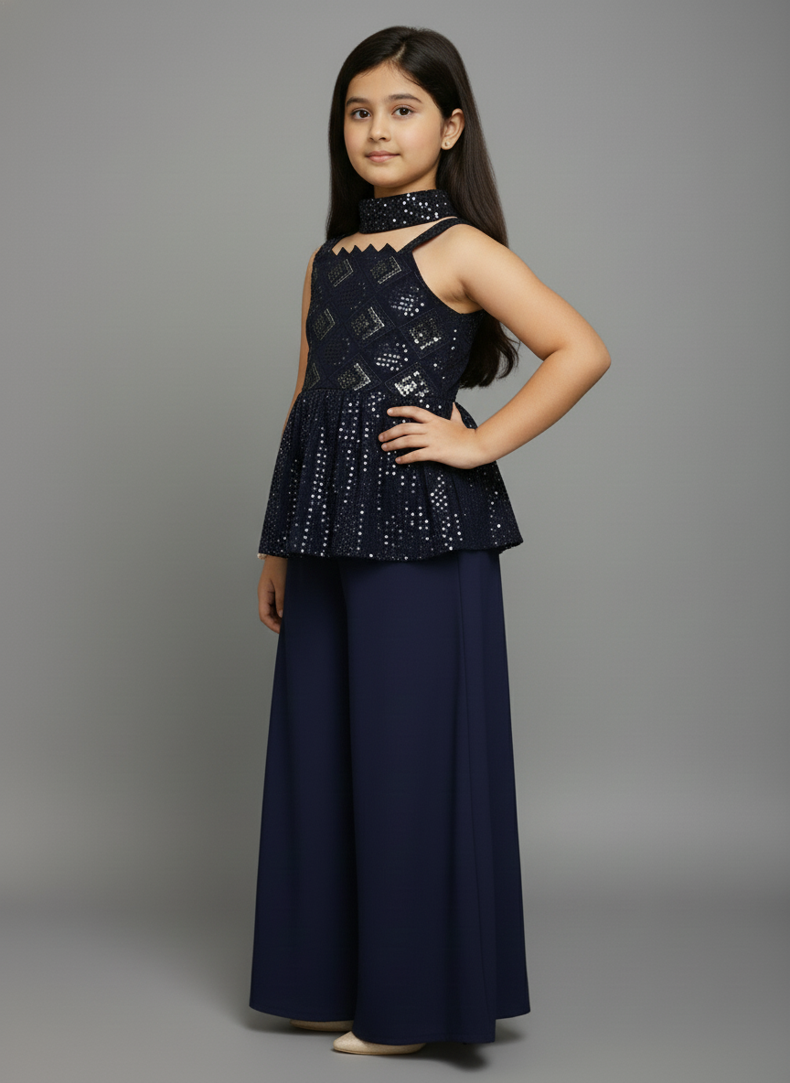 Navy Blue Palazzo Set| Party Wear| 3974