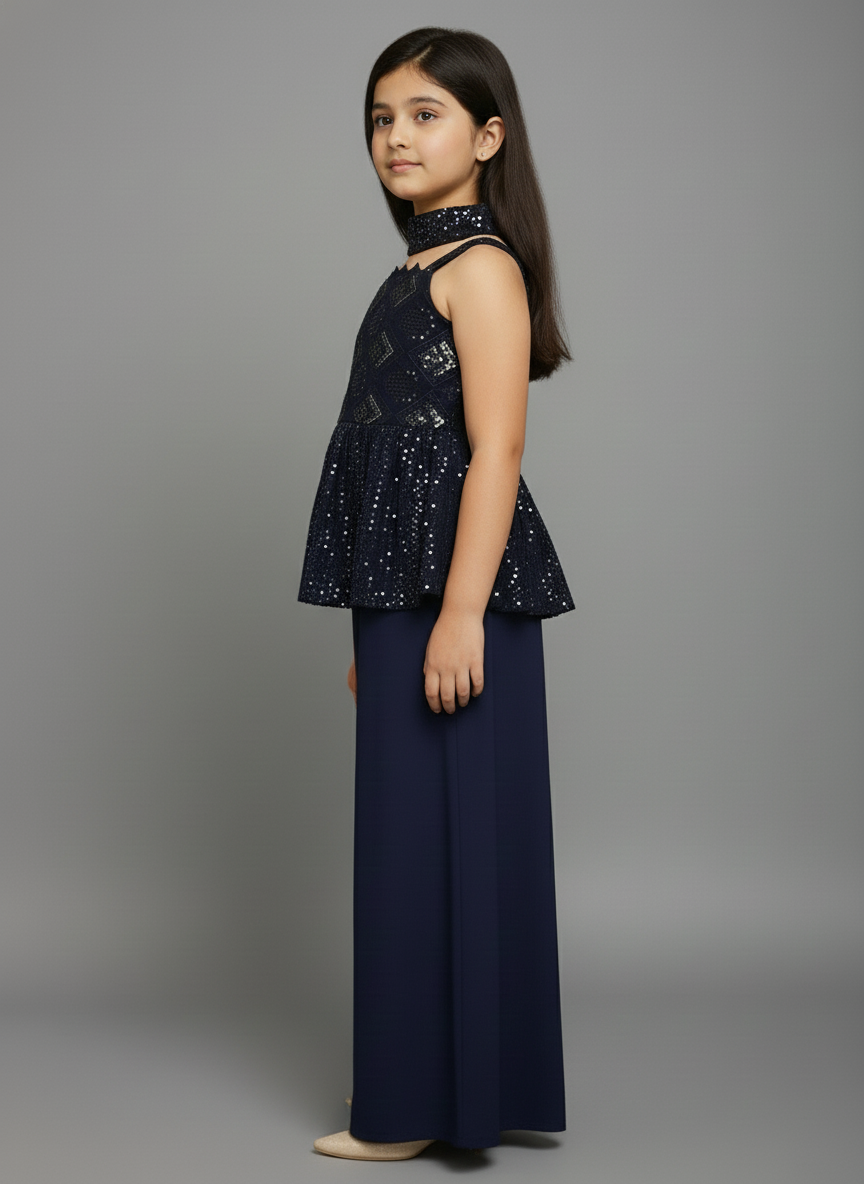 Navy Blue Palazzo Set| Party Wear| 3974