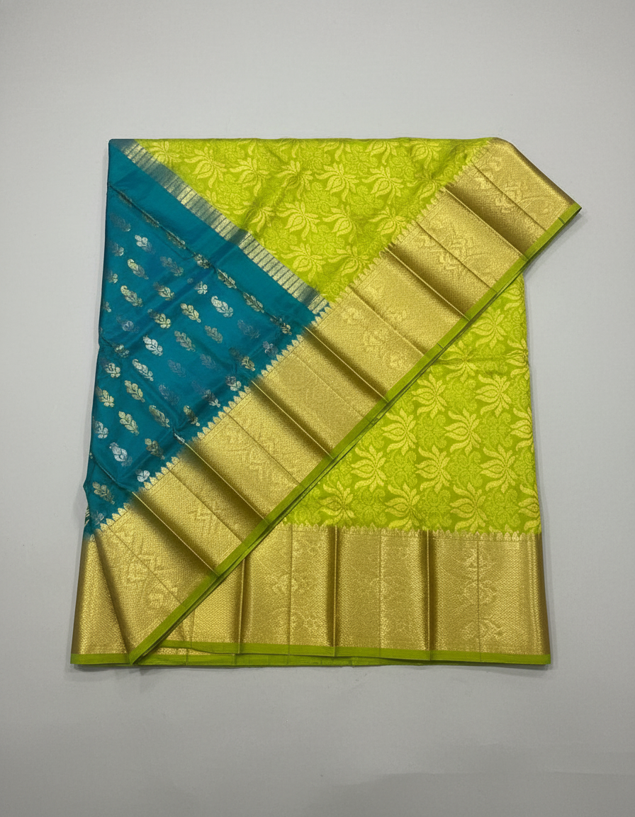 Peacock blue Pure Kancheepuram Silk Saree |AS-0081