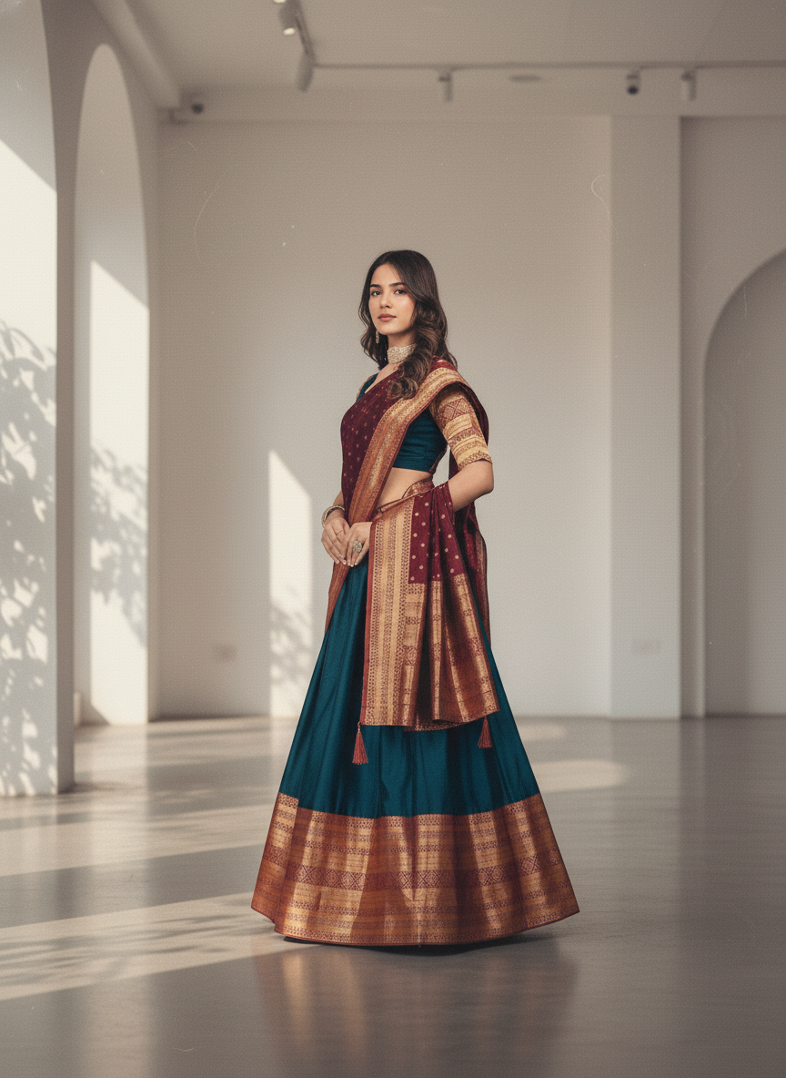 Luxurious  celebrations Silk Lehenga Set|  5006