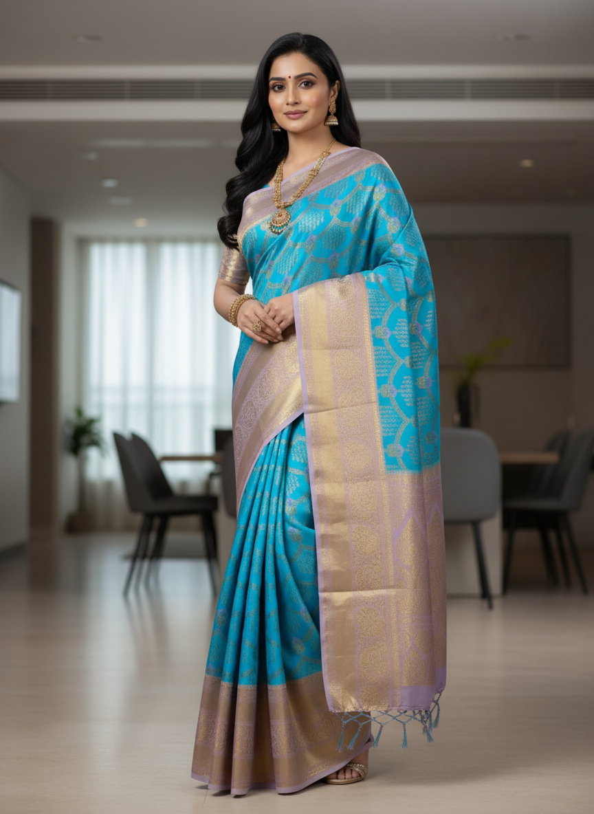 Semi silk Kanchipuram With Butta Design| AS-00131