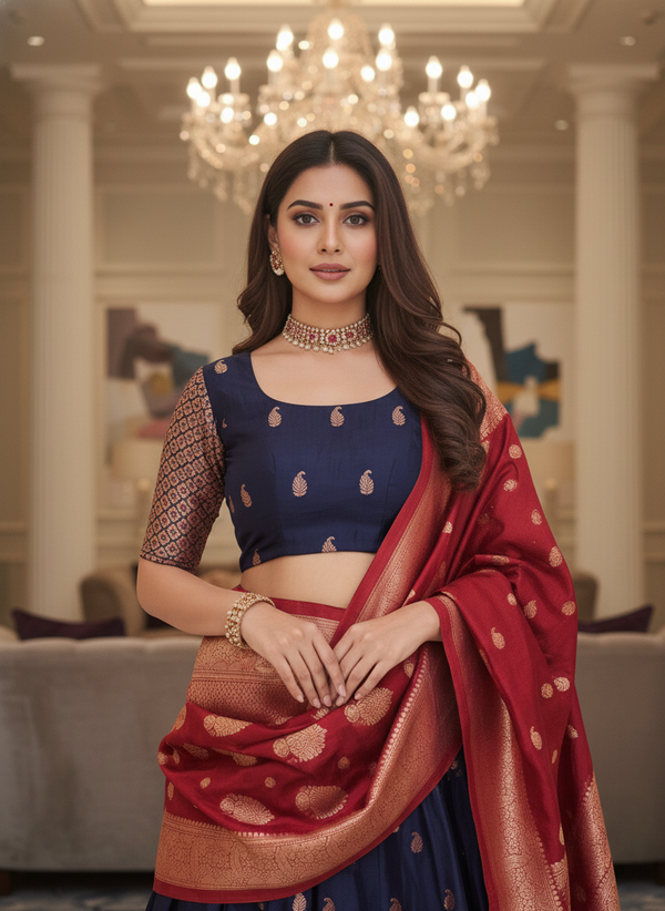 The Opulent Silk Lehenga Choli Collection|  6005