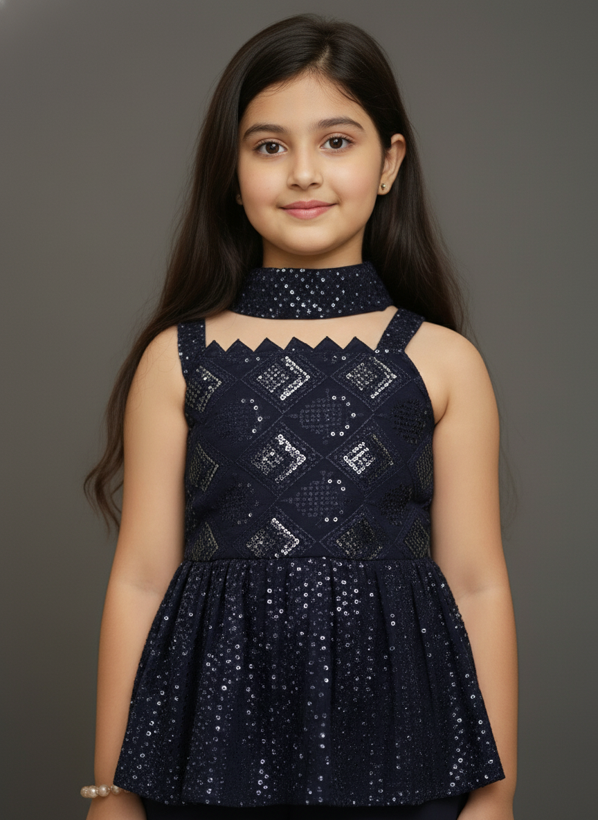 Navy Blue Palazzo Set| Party Wear| 3974