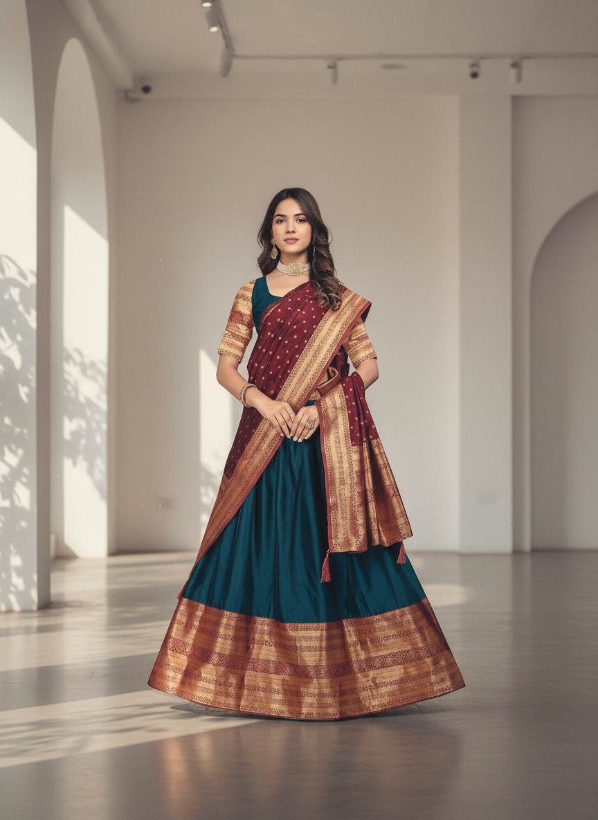 Luxurious  celebrations Silk Lehenga Set|  5006
