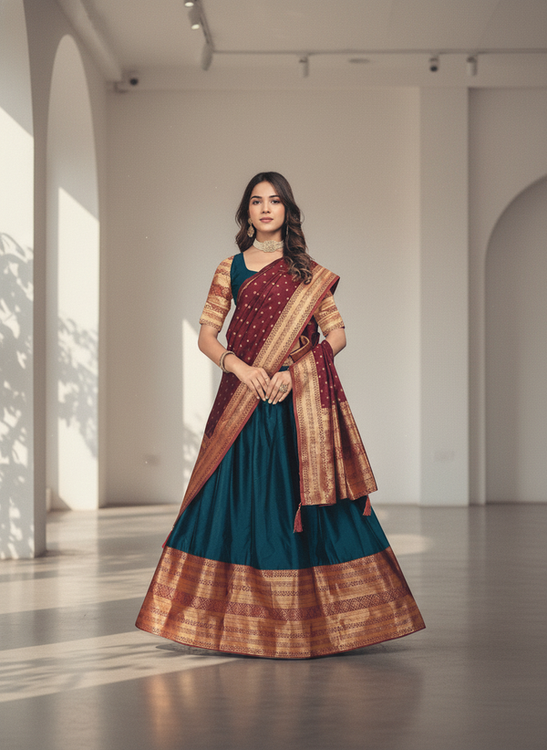 Luxurious  celebrations Silk Lehenga Set|  5006