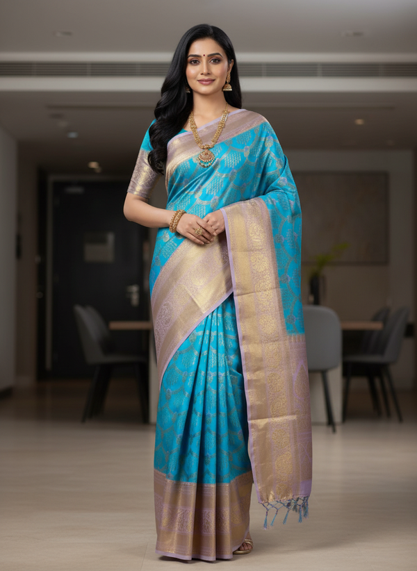 Semi silk Kanchipuram With Butta Design| AS-00131