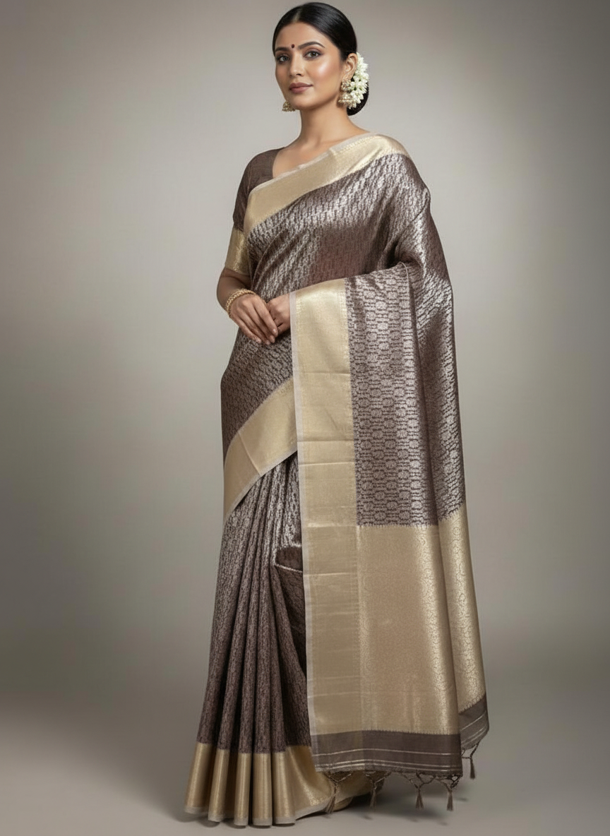 Semi silk Kanchipuram With Butta Design| AS-00130